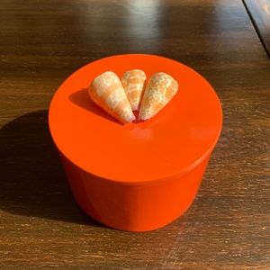 Decorative Cylindrical Container (orange or green)